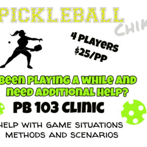 Pickleball 103 Clinic---Taking it beyond beginners