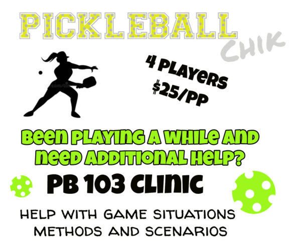 Pickleball 103 Clinic---Taking it beyond beginners